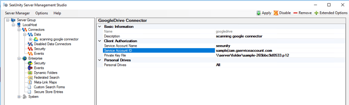 Configuration of the G-Suite - Google Drive Connector4