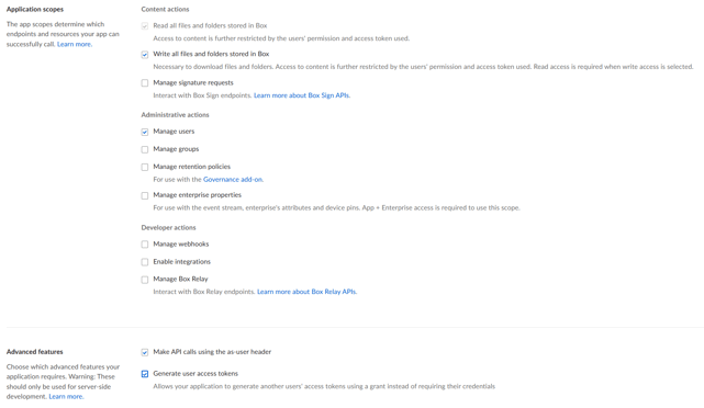 Box - App Configuration