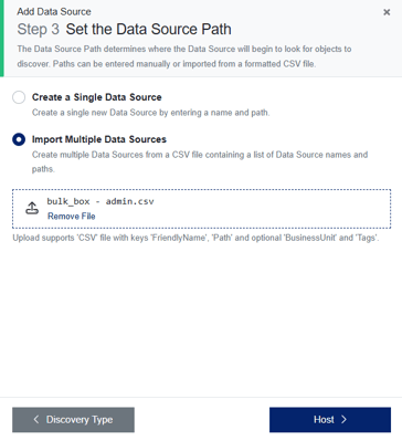 Add Data Source - Bulk Import Option