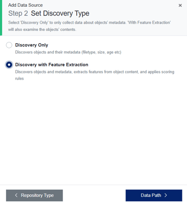 Add Data Source - Step 2 Set Discovery type