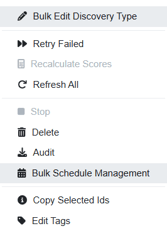 Discovery Management - Actions Menu - Bulk Actions
