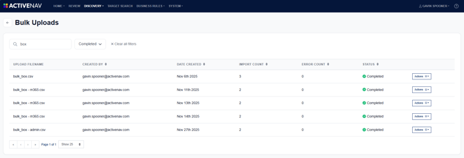Discovery Management - Bulk Uploads