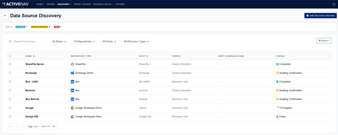 Discovery Management - Data Source Discovery