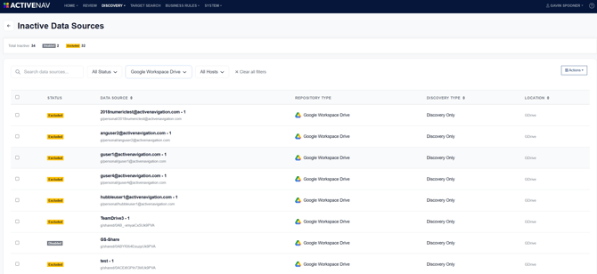Discovery Management - Inactive Data Sources