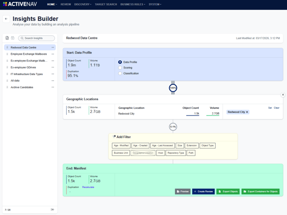 Insights Builder - Saved Insights