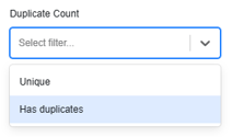 Scoped Review - Duplicate Count Filter Options