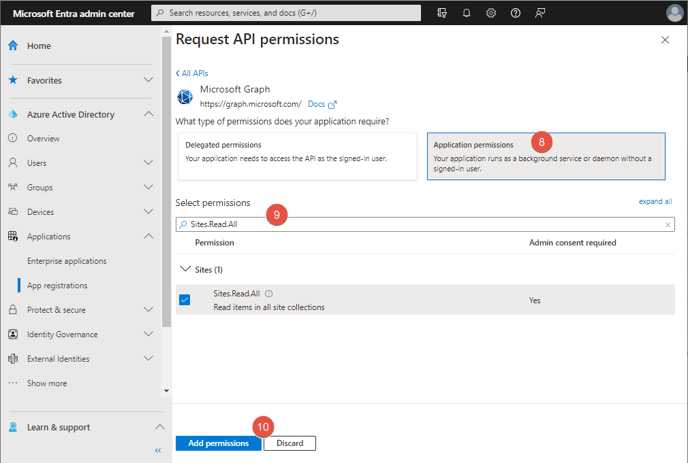 Configure_Azure_Application_MS_Graph_API_Site.Read.All