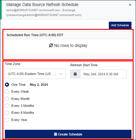 Scheduling Data Source Refresh
